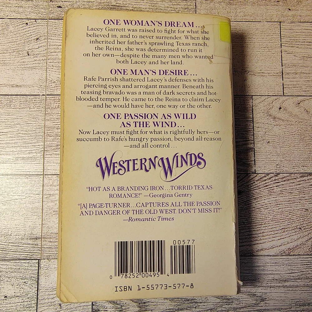 Western Winds by Theresa DiBenedetto Paperback Romance Novel 1991 Ex-Lib‎ 1st Ed